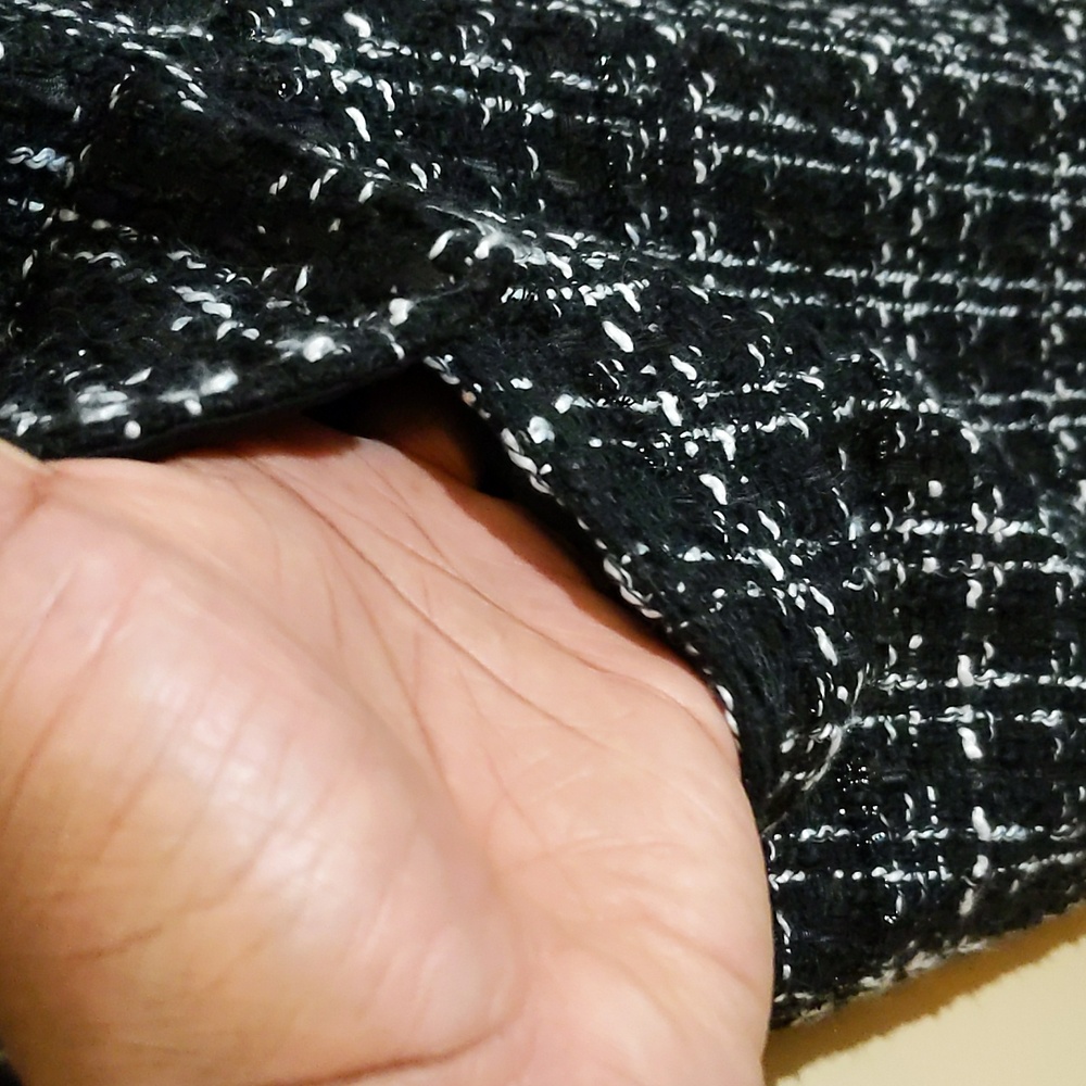 Joe Fresh| NWT Black and White Tweed Plaid Sleeveless Mnii Dress - Picture 4 of 16